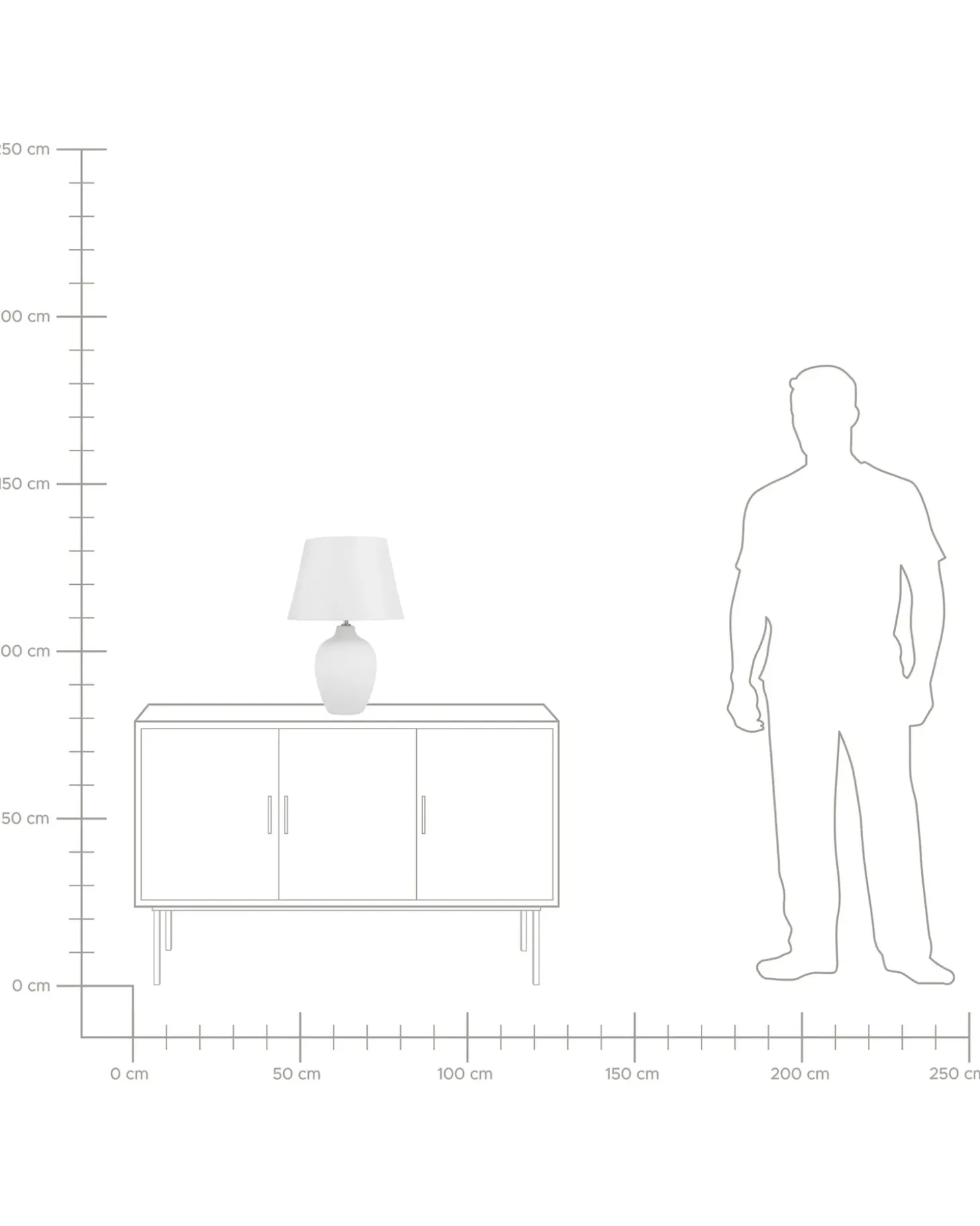 Bordlampe FERGUS Keramik Hvid