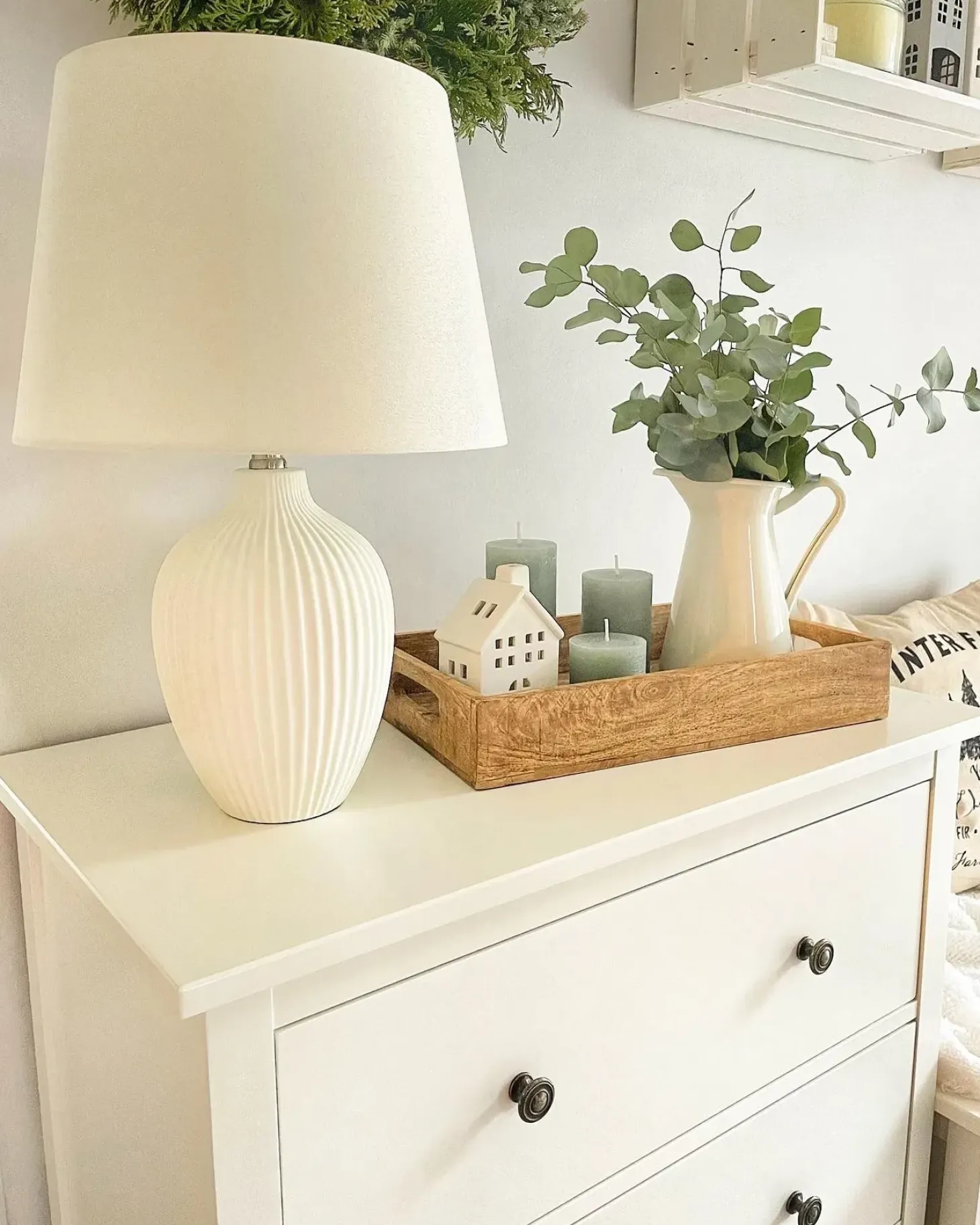 Bordlampe FERGUS Keramik Hvid