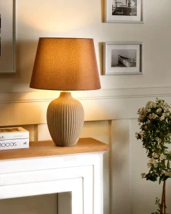Bordlampe FERGUS Keramik Brun