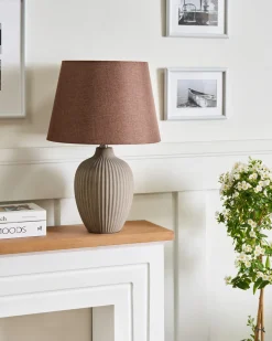 Bordlampe FERGUS Keramik Brun