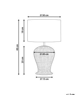 Bordlampe FURELOS Rattan Naturlig