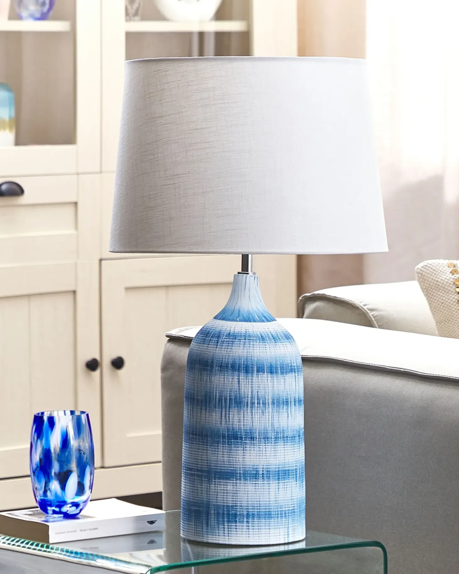 Bordlampe GEORGINA Keramik Blå