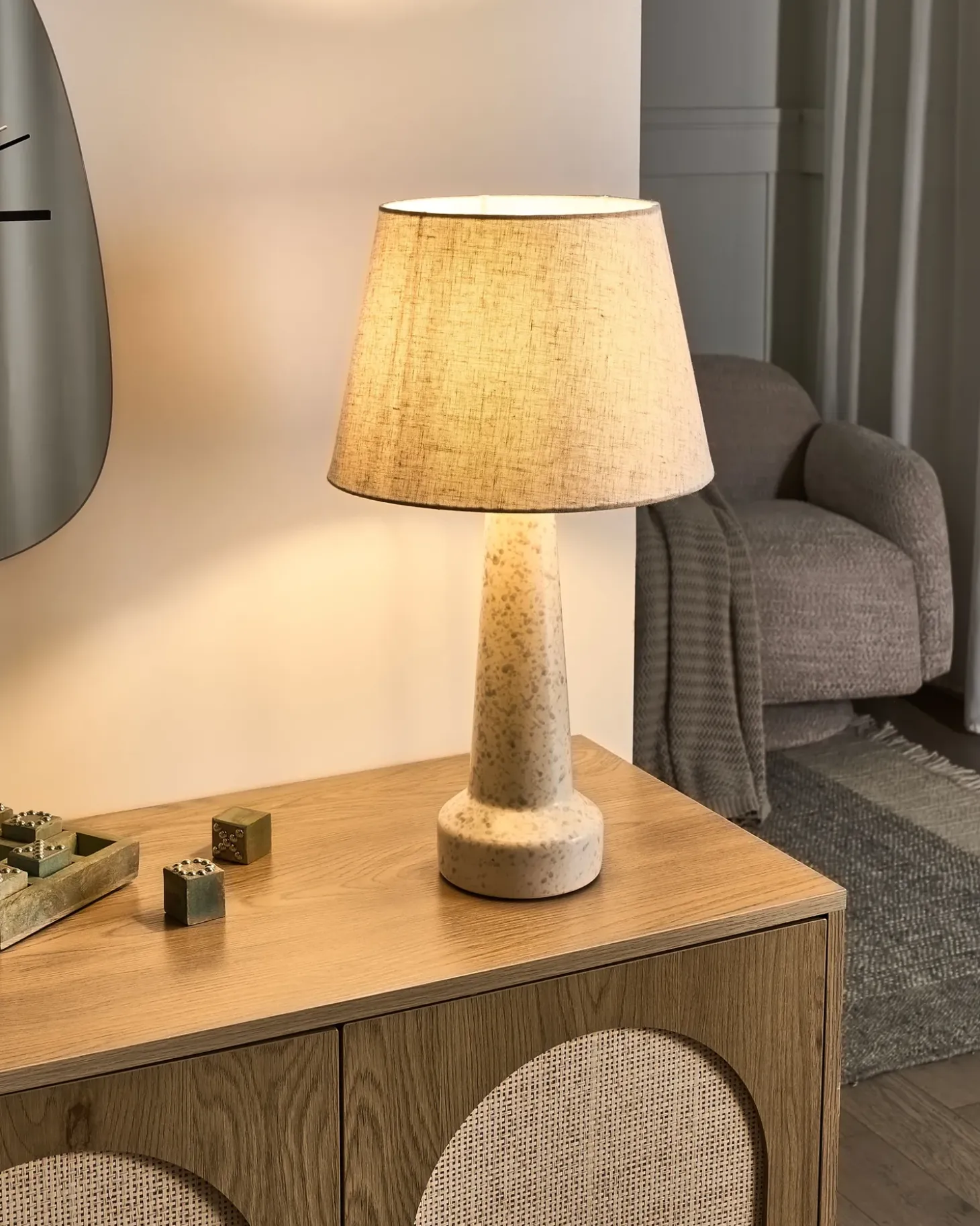 Bordlampe HUMUYA Keramik Lys Beige