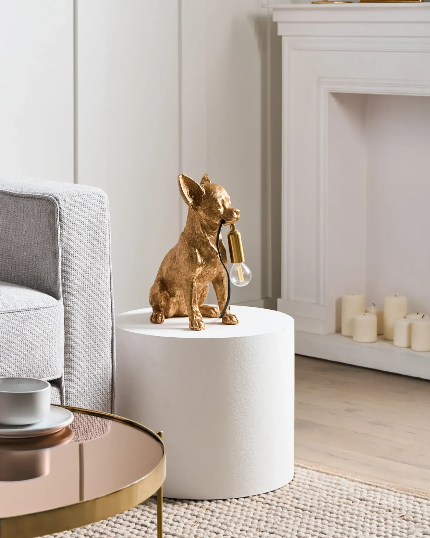 Bordlampe Hund ROCCO Guld