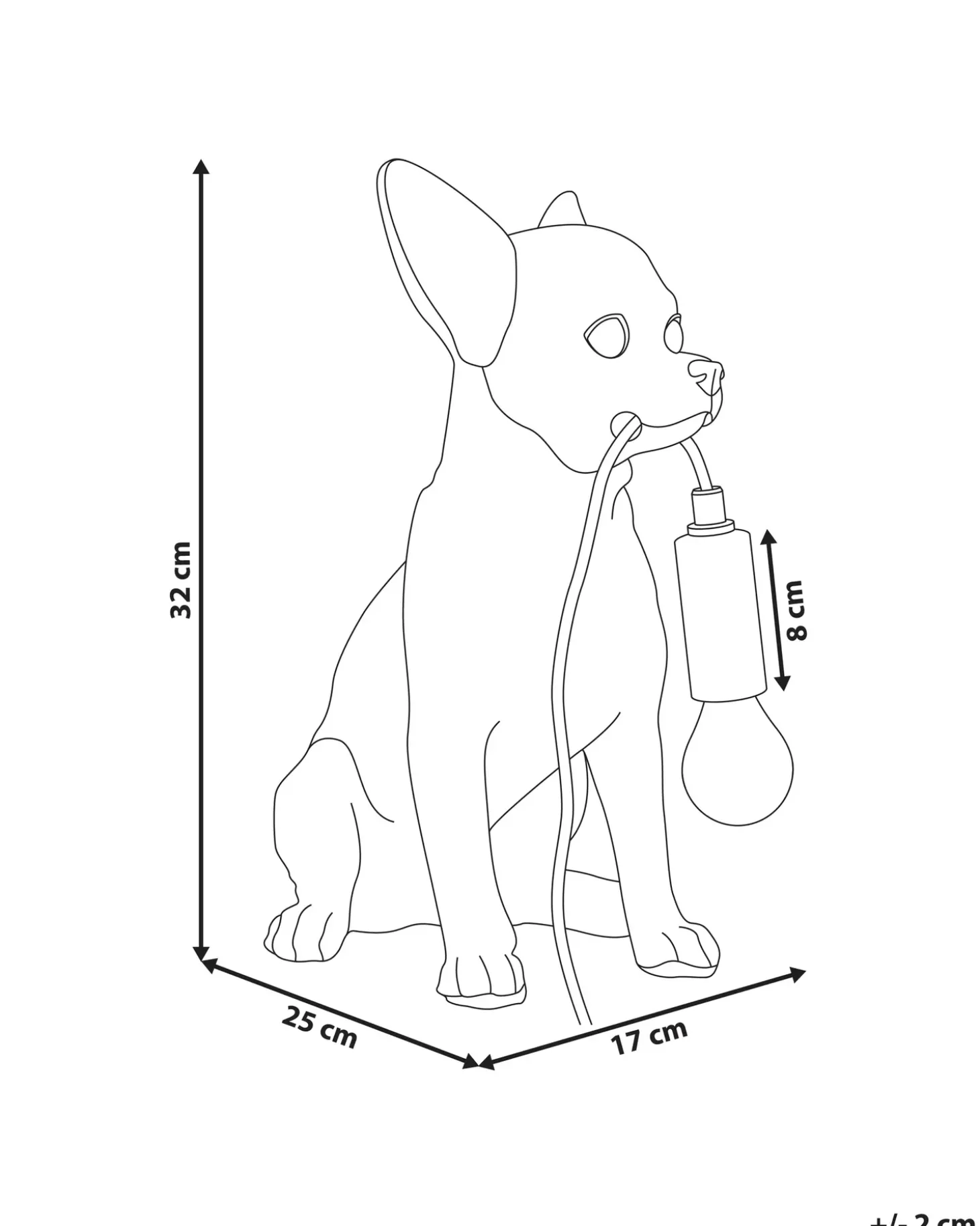 Bordlampe Hund ROCCO Guld