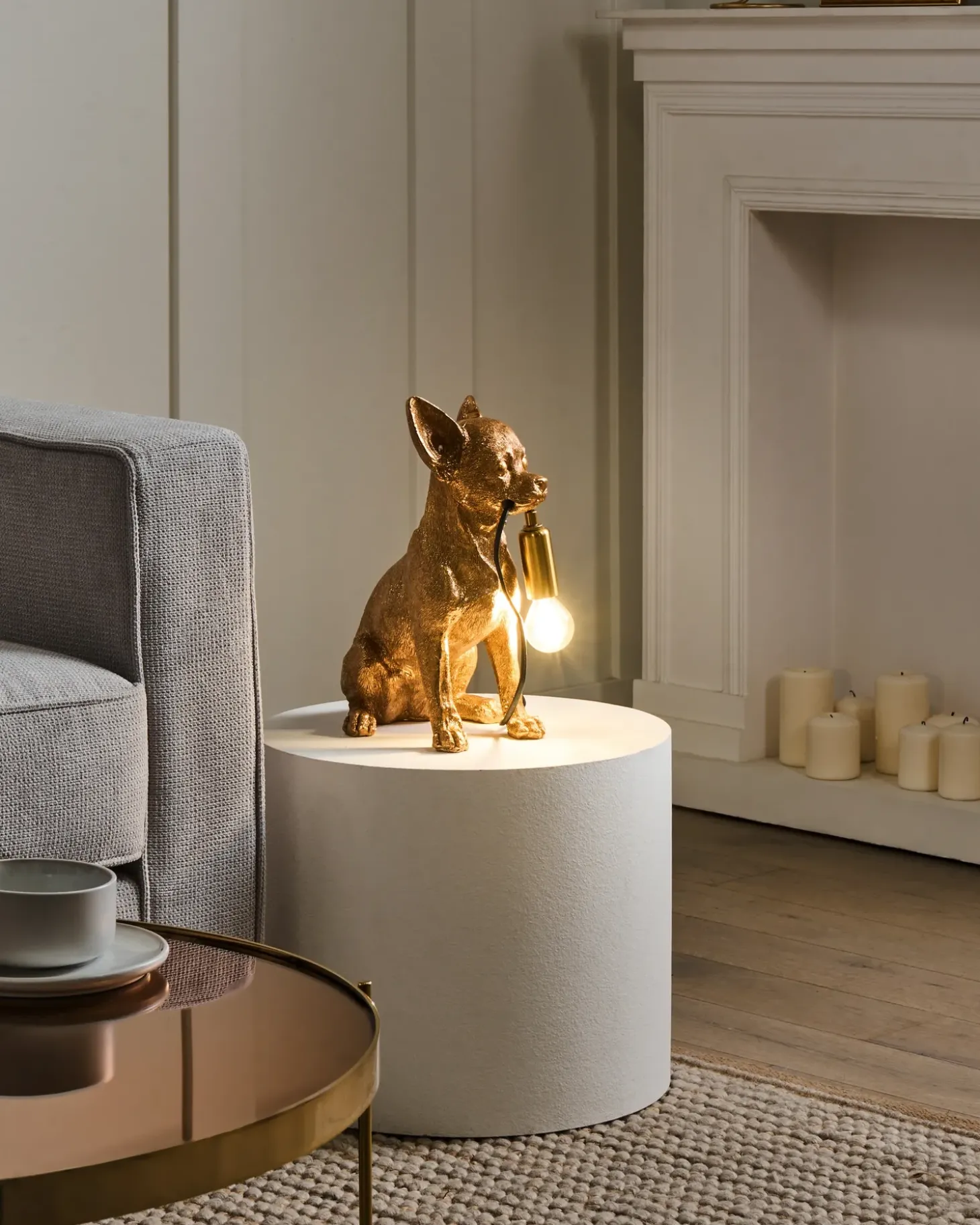 Bordlampe Hund ROCCO Guld