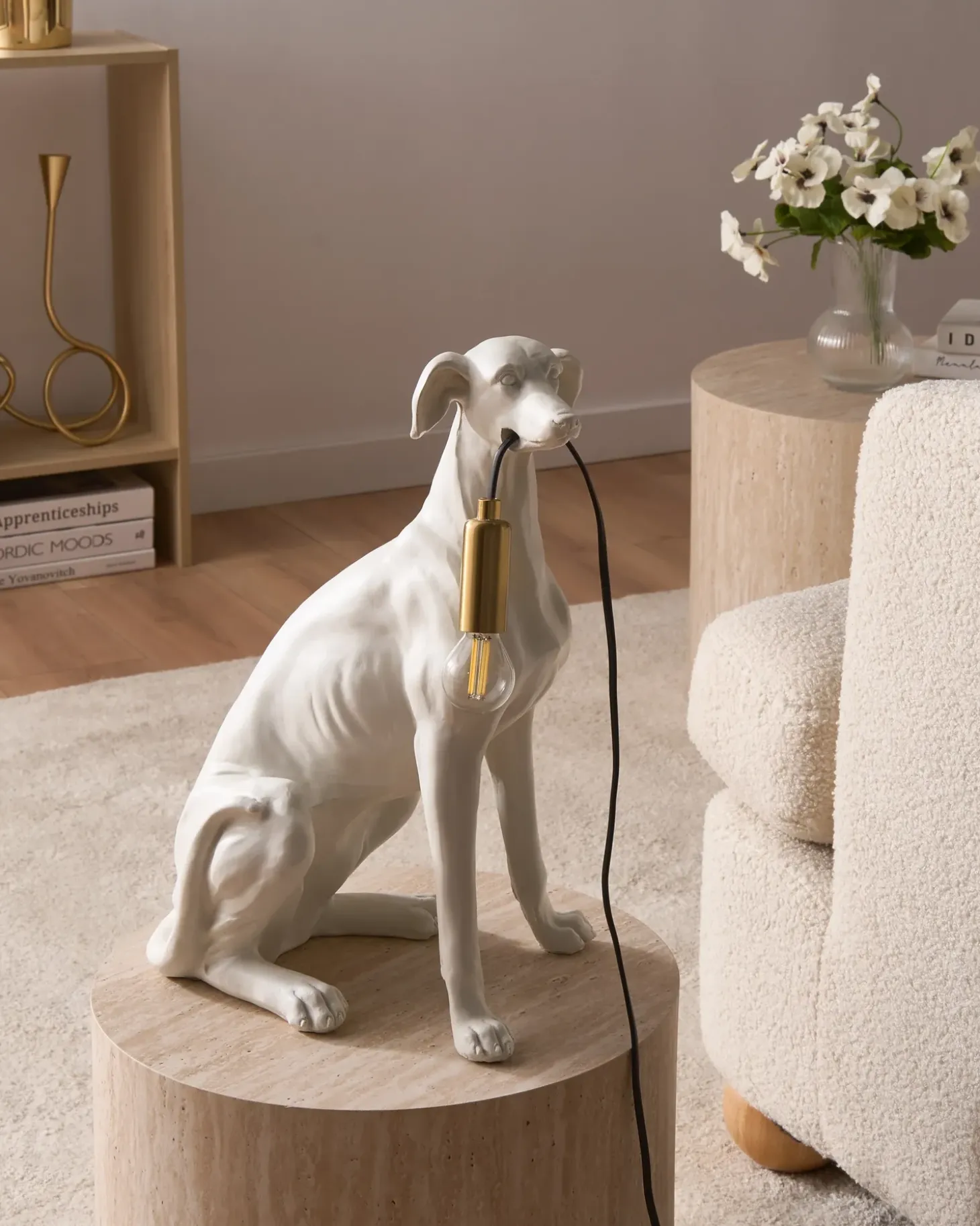 Bordlampe Hund SPRINT Hvid