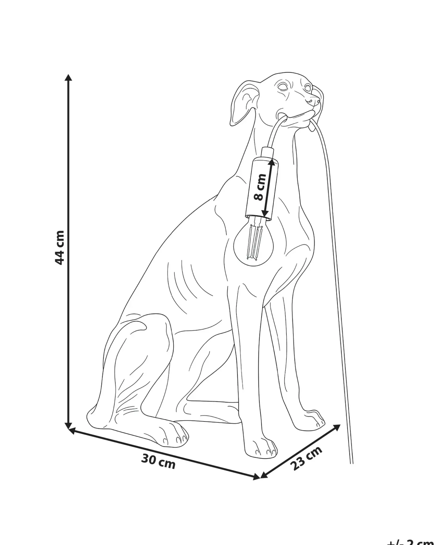 Bordlampe Hund SPRINT Hvid