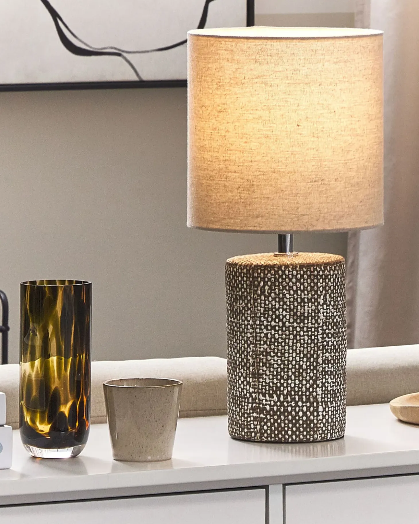 Bordlampe IDER Keramik Brun