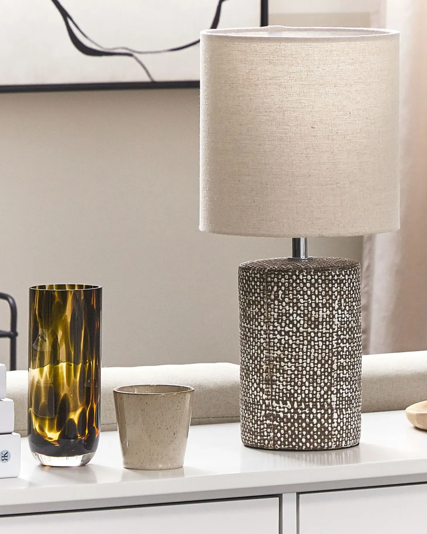 Bordlampe IDER Keramik Brun