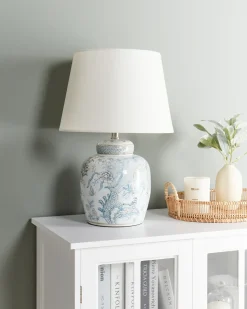 Bordlampe JAMAPA Porcelæn Hvid/blå