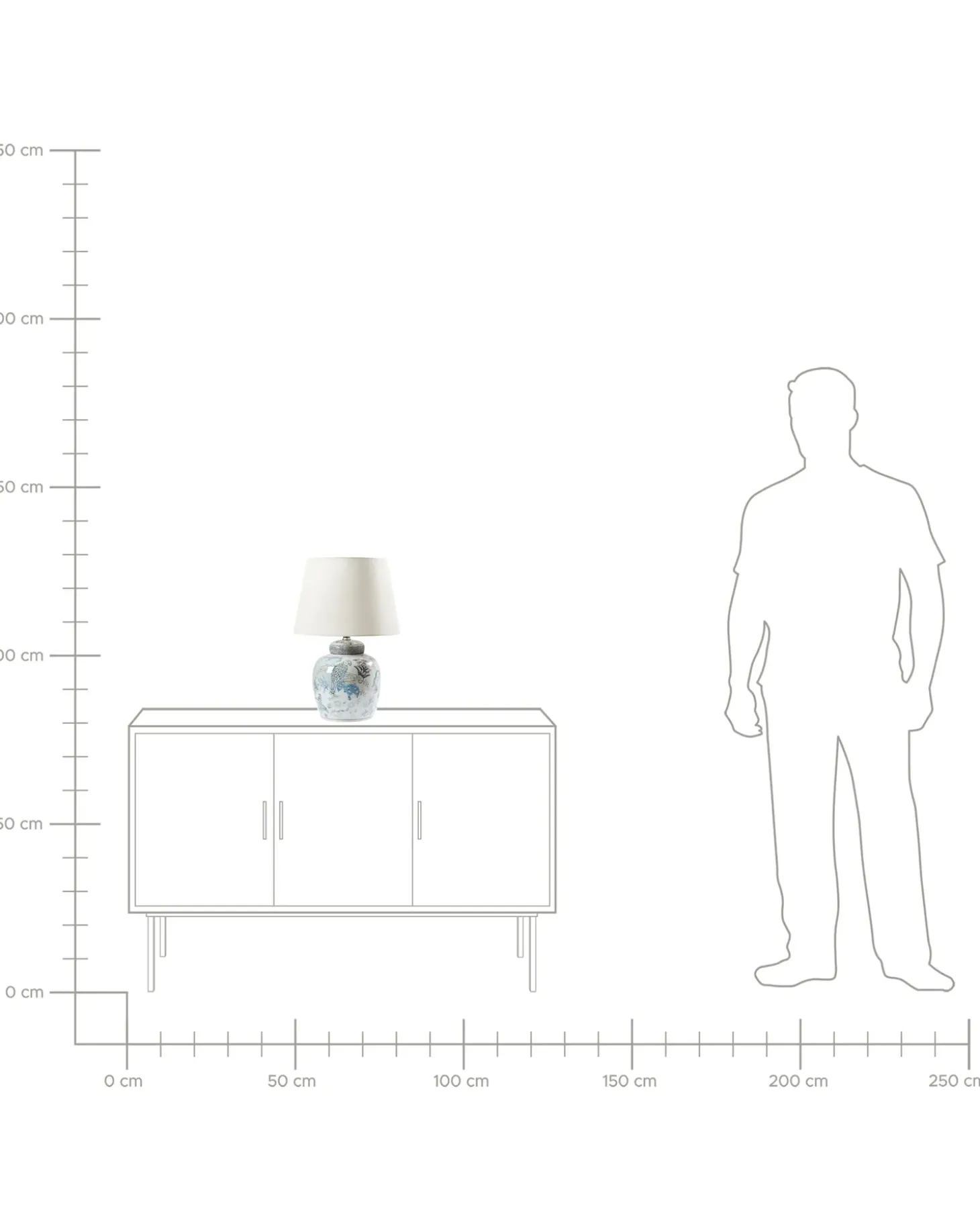 Bordlampe JAMAPA Porcelæn Hvid/blå