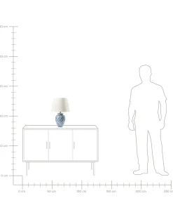 Bordlampe JAUCA Porcelæn Hvid/blå