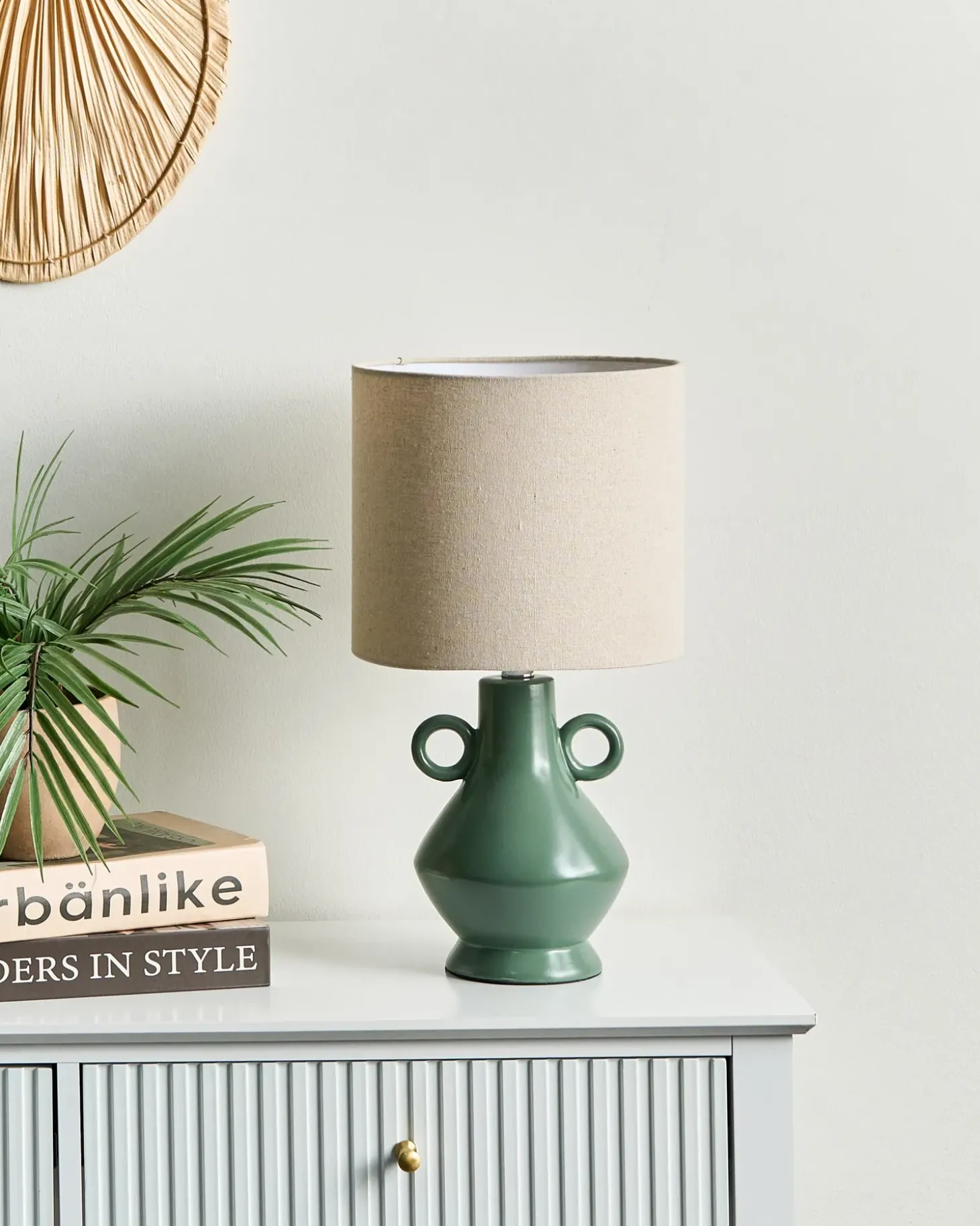 Bordlampe KERULEN Keramik Grøn
