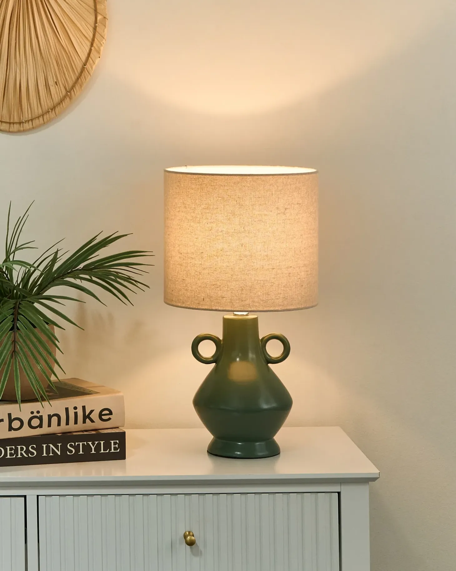Bordlampe KERULEN Keramik Grøn