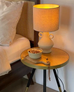 Bordlampe KERULEN Keramik Beige