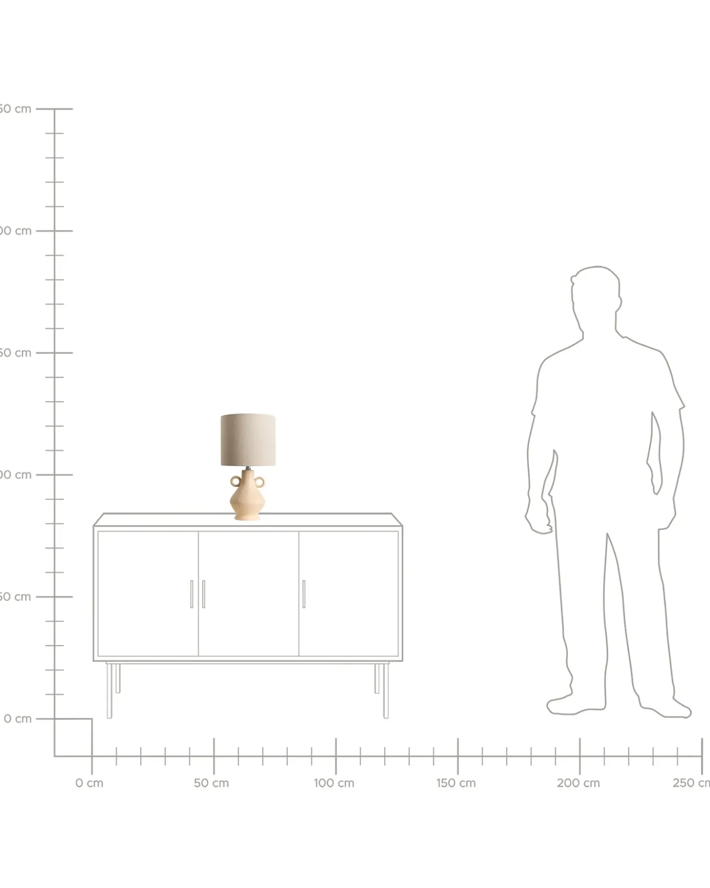 Bordlampe KERULEN Keramik Beige