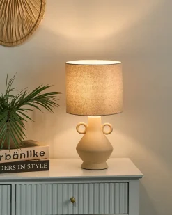 Bordlampe KERULEN Keramik Beige