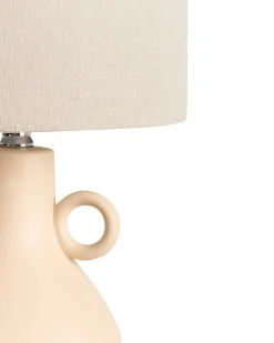 Bordlampe KERULEN Keramik Beige