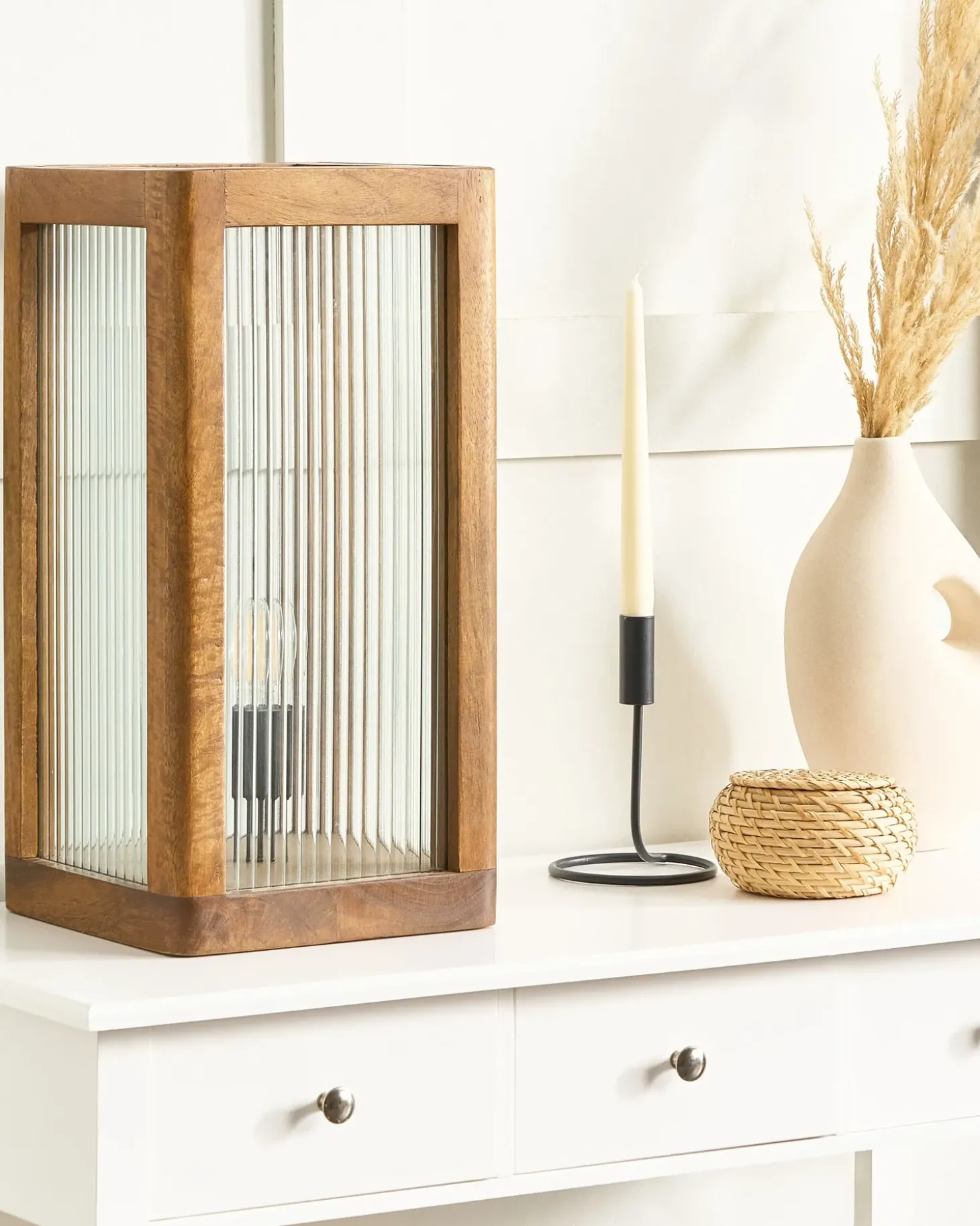 Bordlampe KOLIDAM Mangotræ Brun