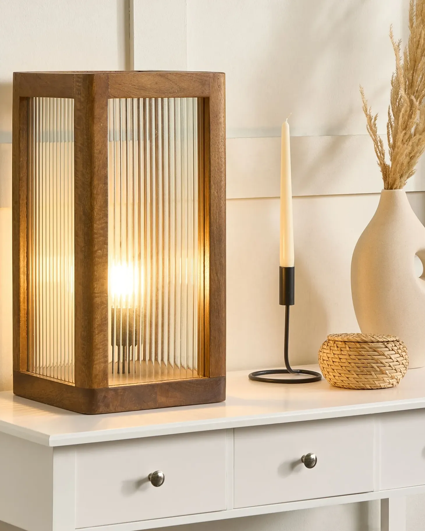 Bordlampe KOLIDAM Mangotræ Brun
