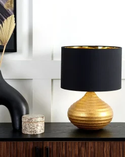 Bordlampe KUBAN Keramik Guld