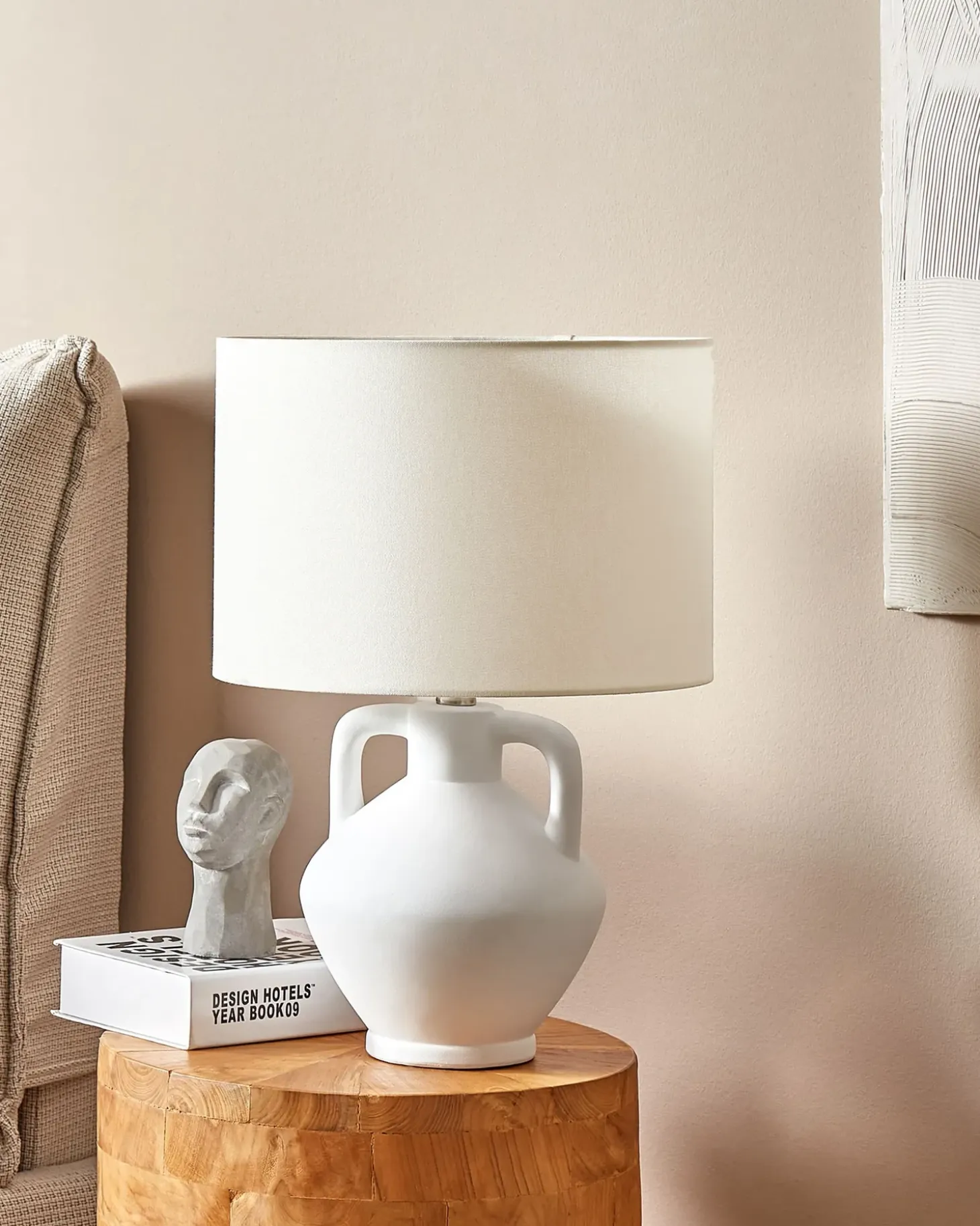 Bordlampe LABRADA Keramik Hvid