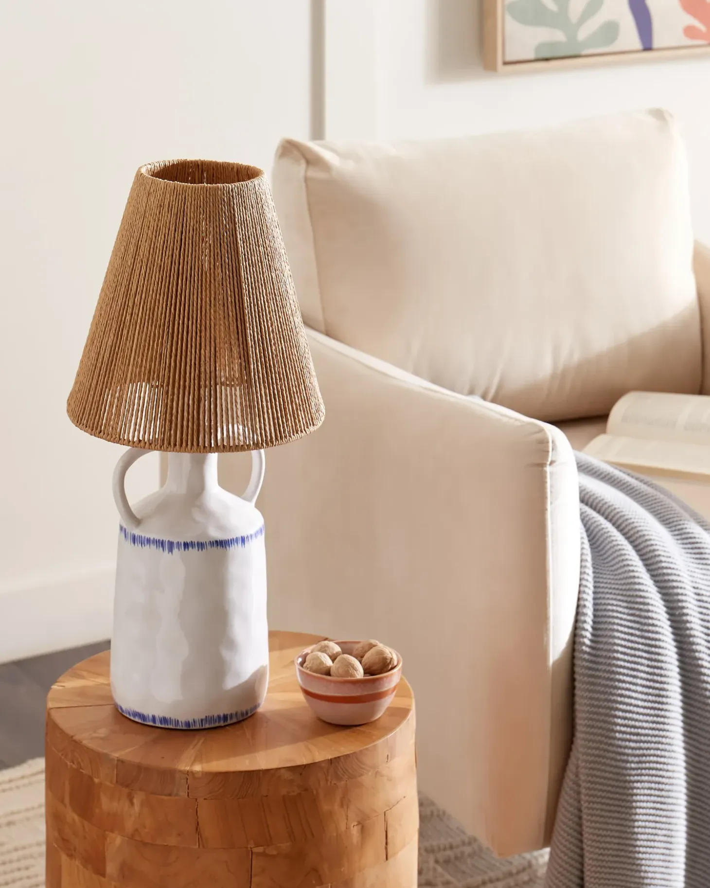 Bordlampe LARISSOS Keramik Hvid