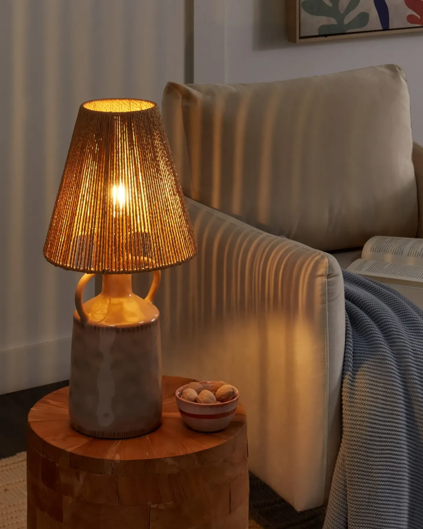 Bordlampe LARISSOS Keramik Brungrå