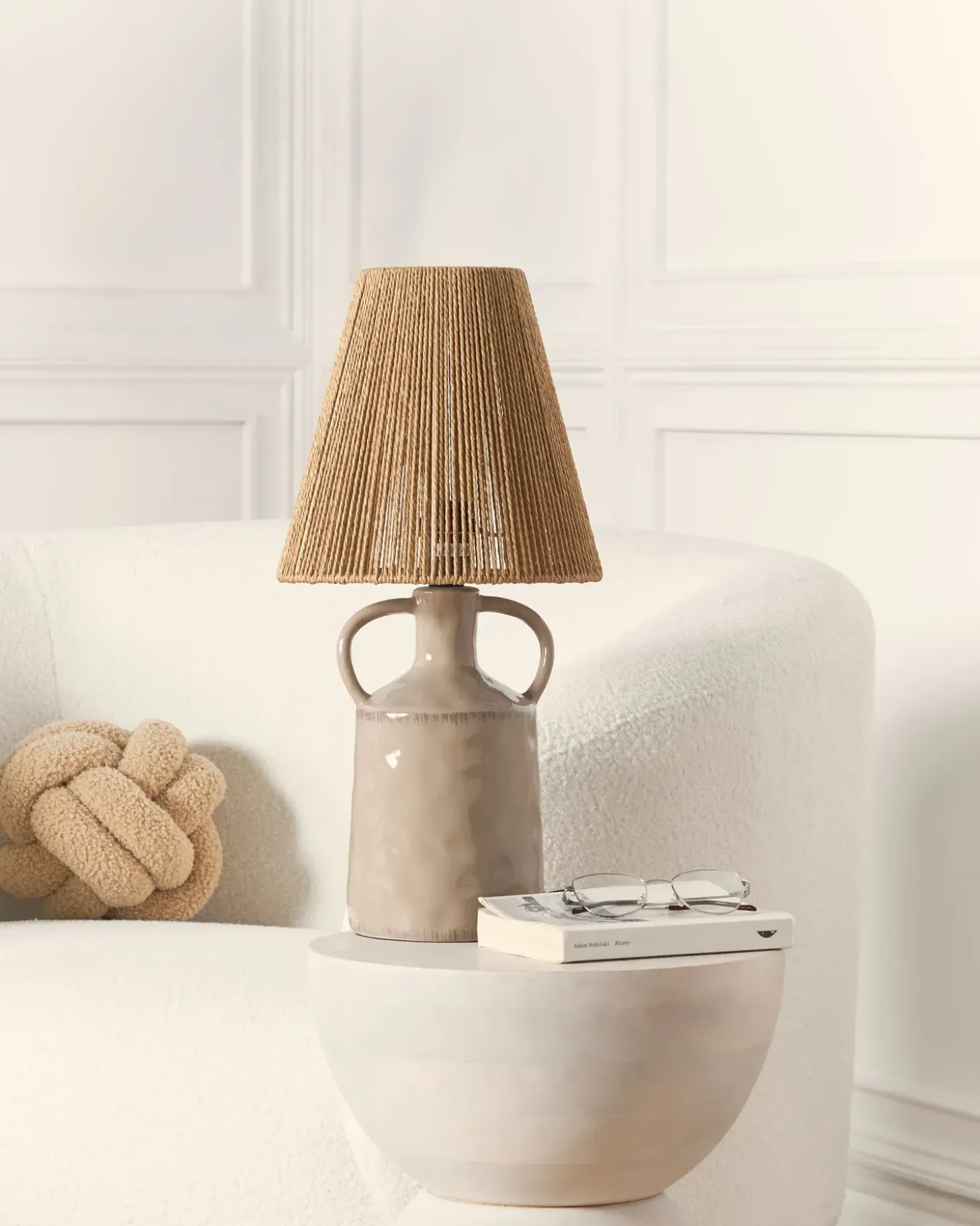 Bordlampe LARISSOS Keramik Brungrå