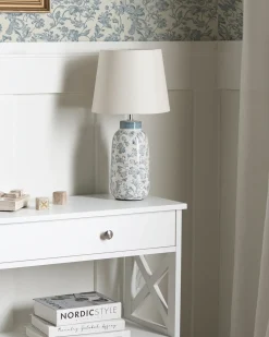 Bordlampe LEMPA Keramik Hvid/blå