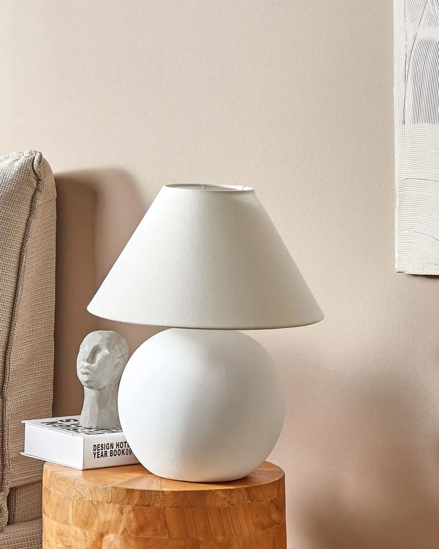 Bordlampe LIMIA Keramik Cremehvid
