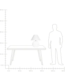Bordlampe LIMIA Keramik Cremehvid