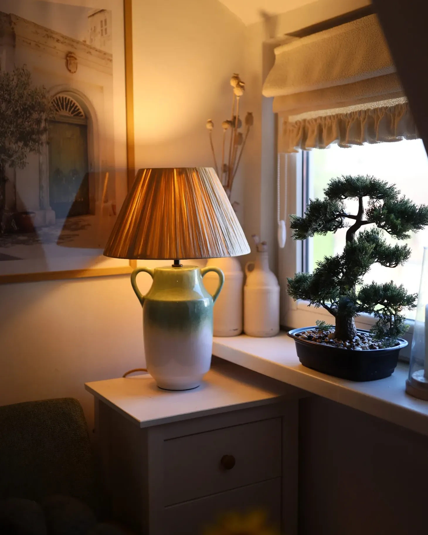 Bordlampe LIMONES Keramik Grøn