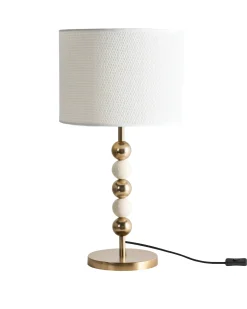 Bordlampe LOKY Metal Messing/beige