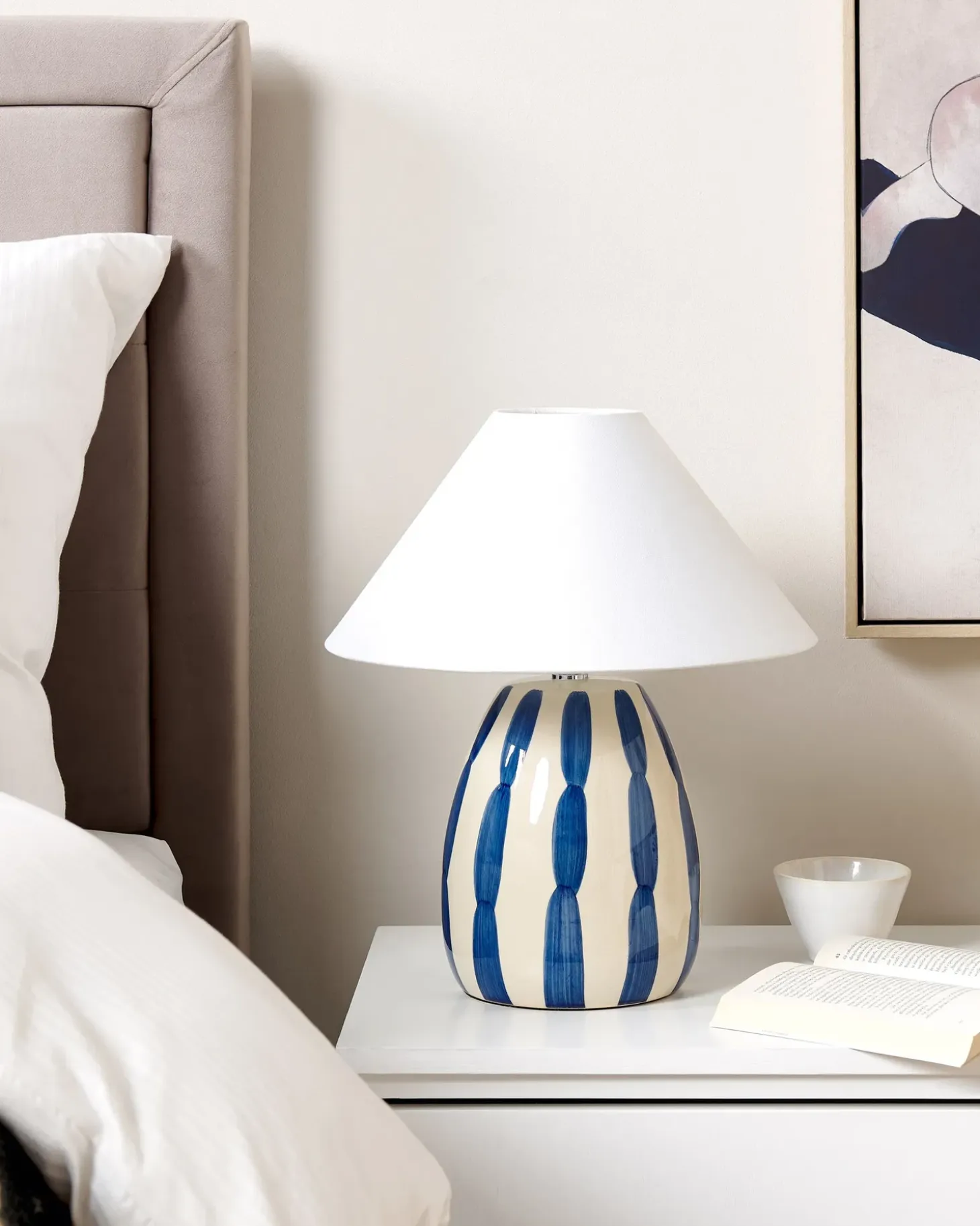 Bordlampe LUCHETTI Keramik Hvid/blå
