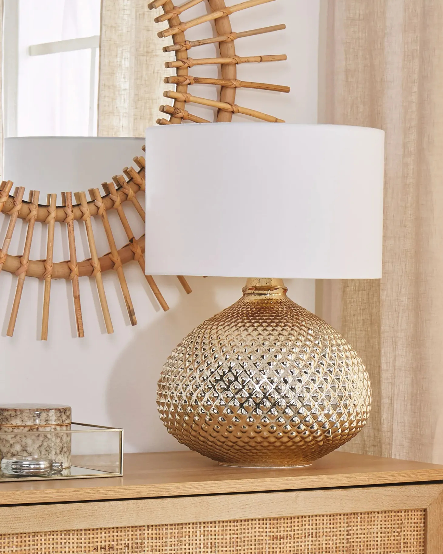 Bordlampe MADON Glas Guld