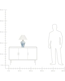 Bordlampe MAGROS Porcelæn Hvid/blå