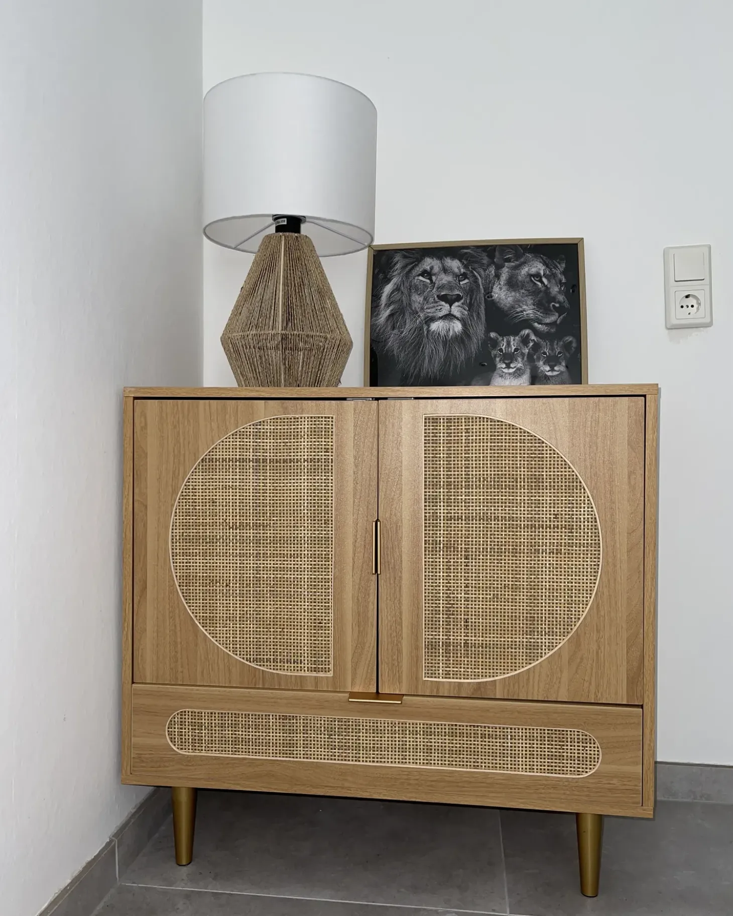 Bordlampe MALEWA papirreb Naturlig