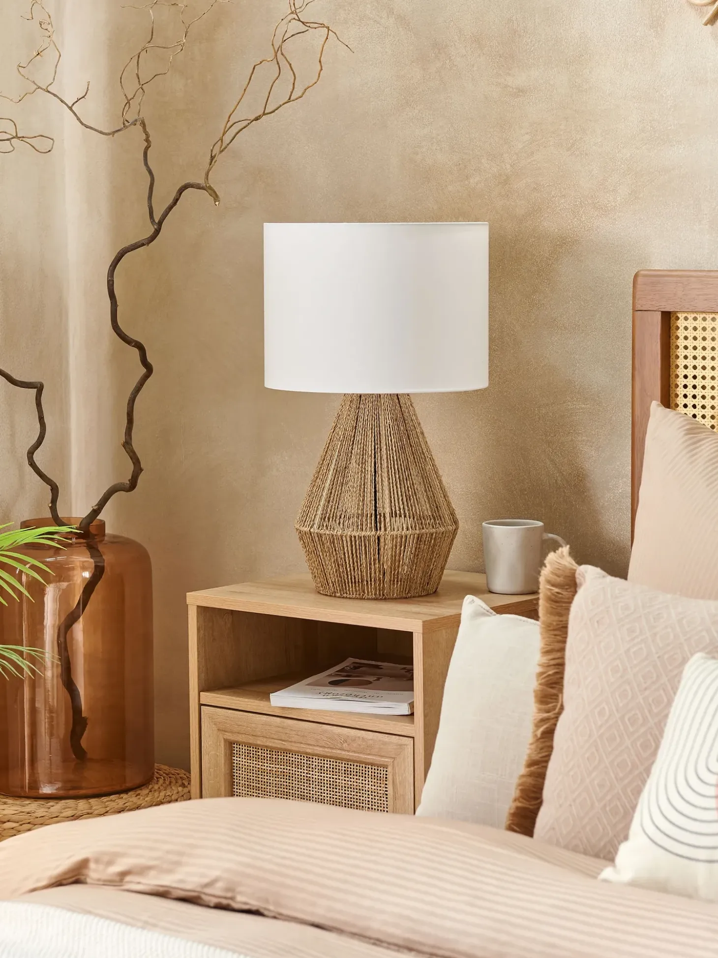 Bordlampe MALEWA papirreb Naturlig