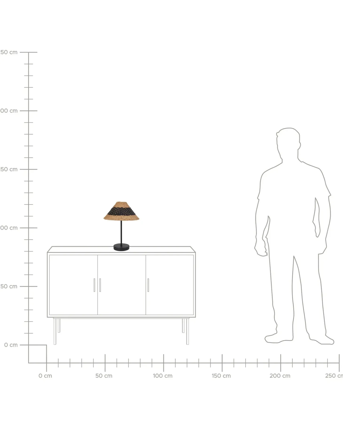 Bordlampe MOMBA papirreb Sort