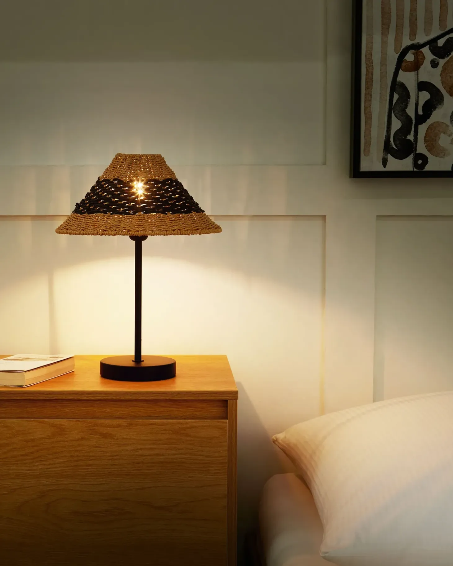 Bordlampe MOMBA papirreb Sort