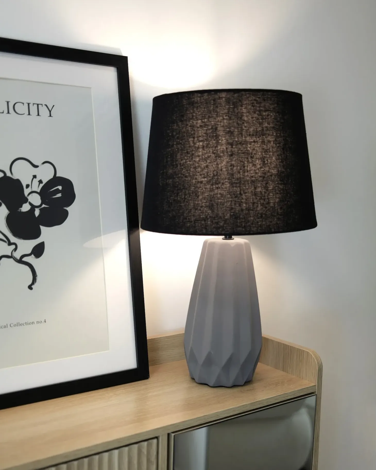 Bordlampe MONTAGUA Keramik Grå
