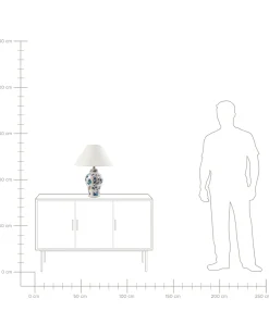 Bordlampe MORACA Porcelæn Hvid/blå