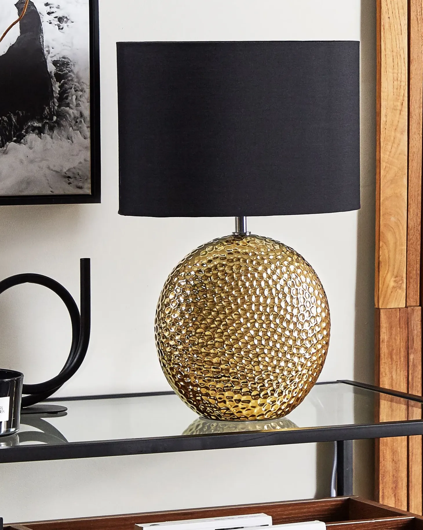 Bordlampe NASVA Keramik Guld