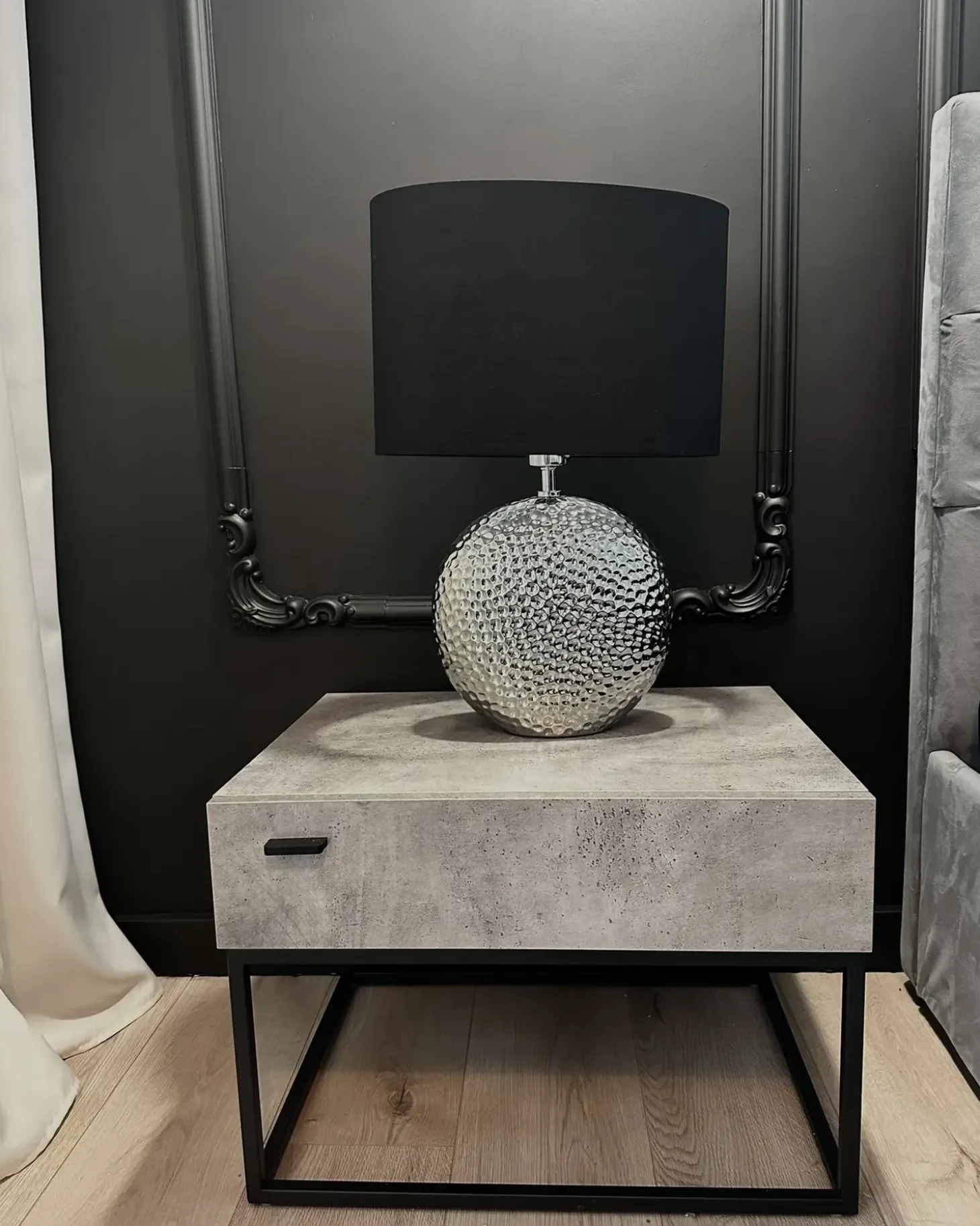 Bordlampe NASVA Keramik Sølv
