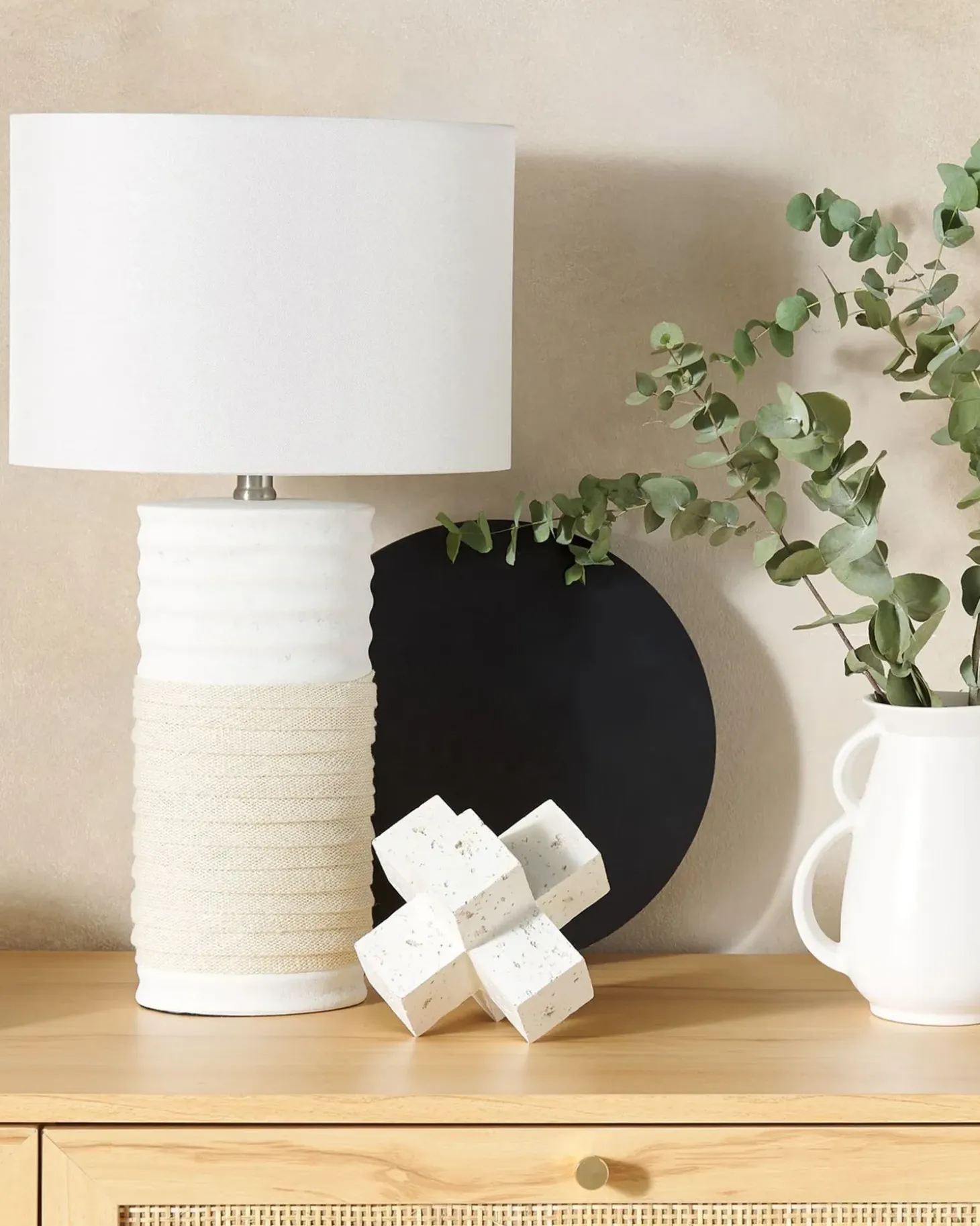 Bordlampe NAVIA Porcelæn Lys Beige