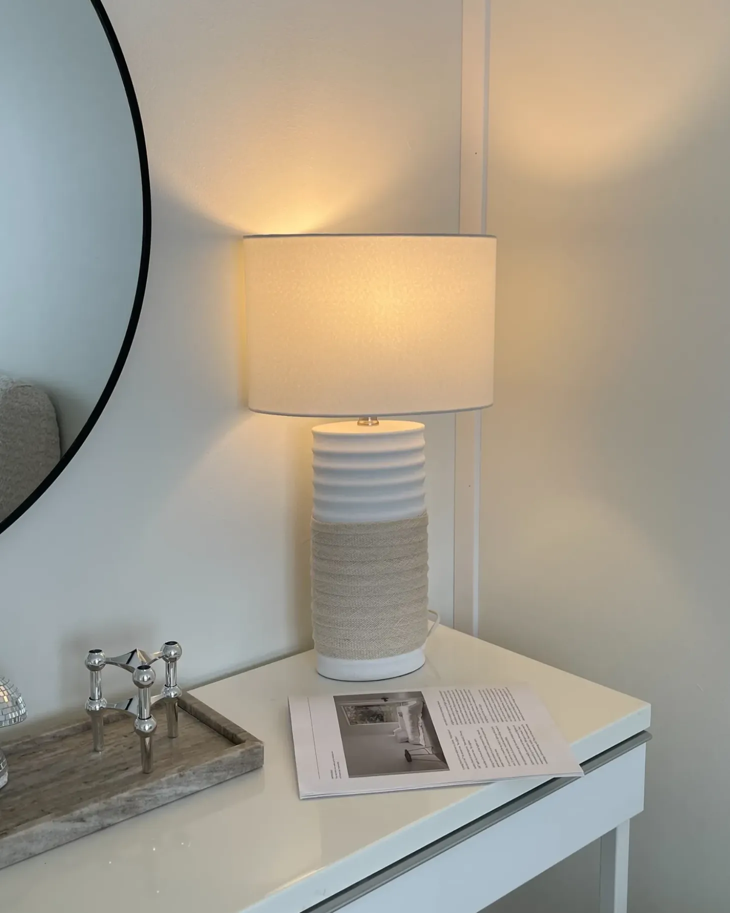 Bordlampe NAVIA Porcelæn Lys Beige