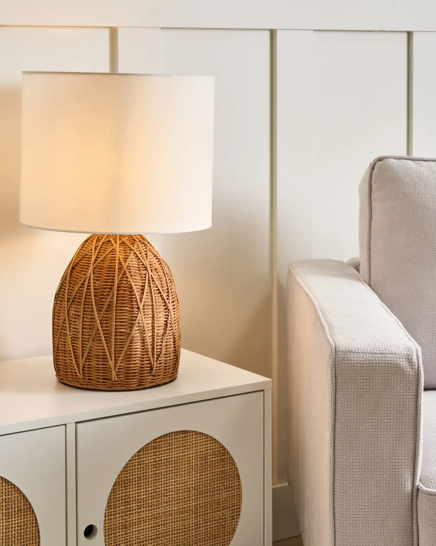 Bordlampe NILWALA Rattan Naturlig