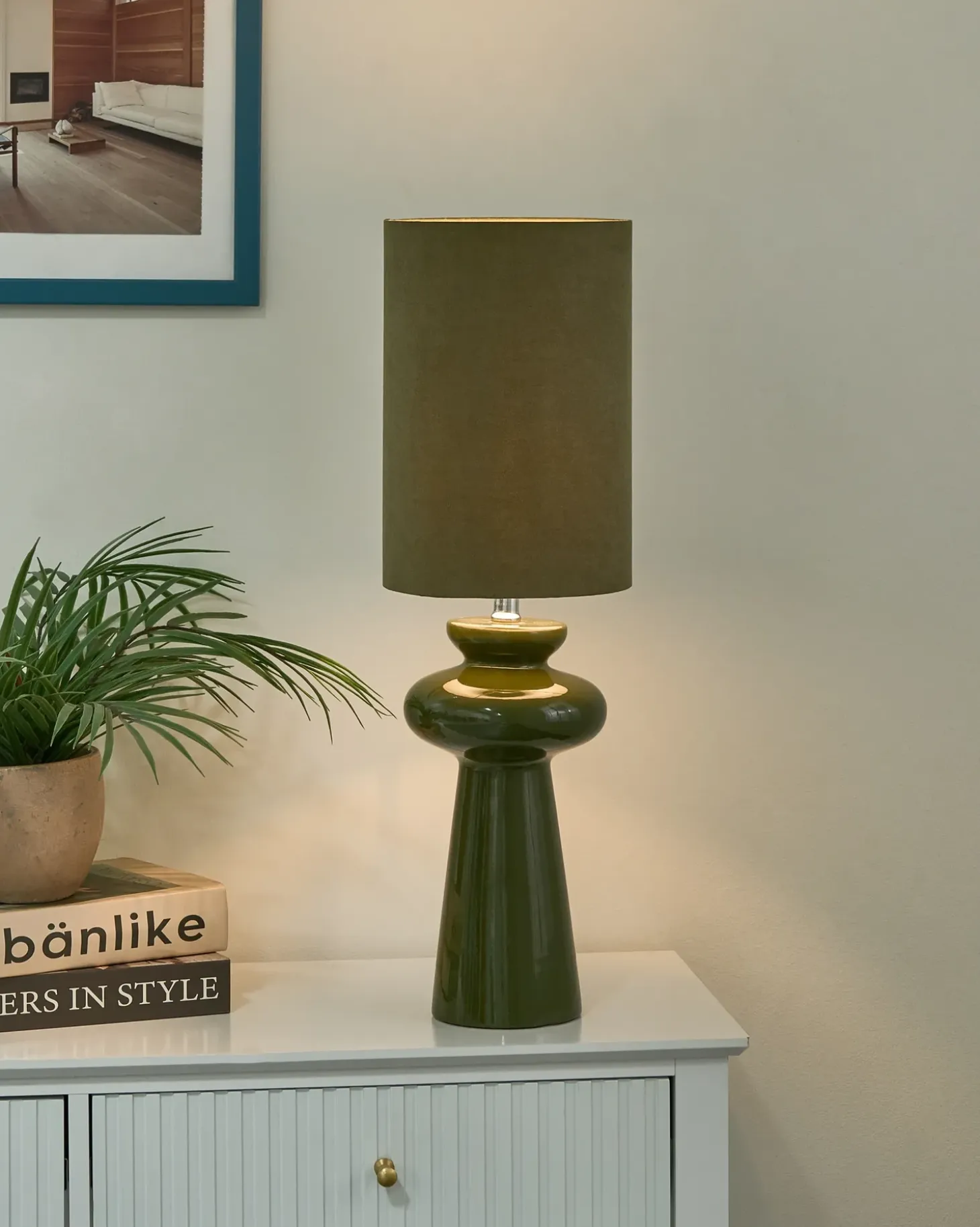 Bordlampe OTEROS Olivengrøn